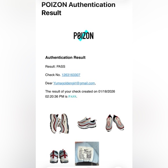 Nike Air Max 97 White Red Light Blue Running Sneakers Men’s Size 11 - Picture 15 of 15